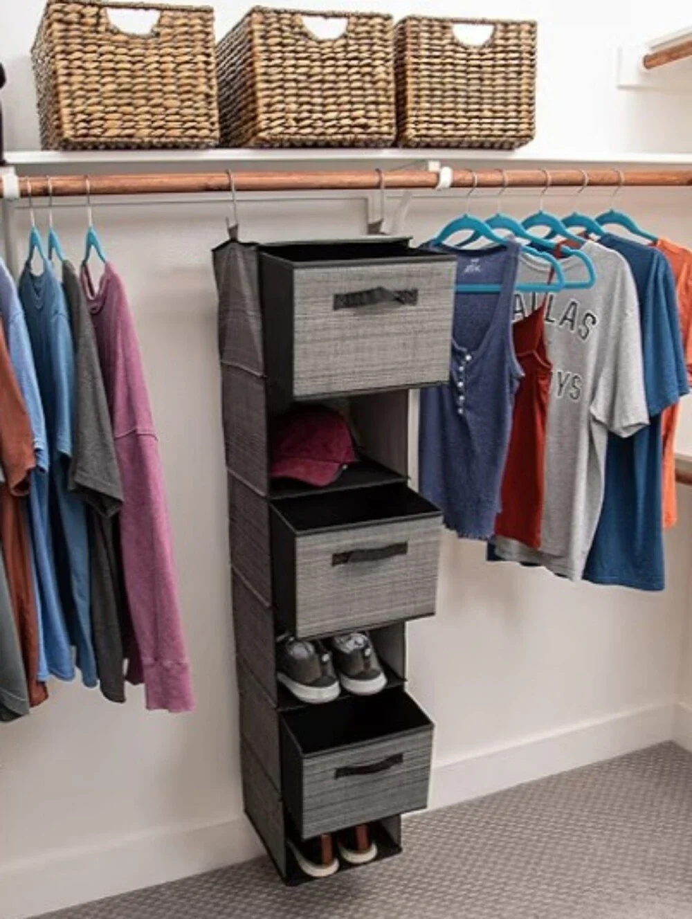 Closet Organizer With 6 Shelves black and gray (drawers not included) Copy #2